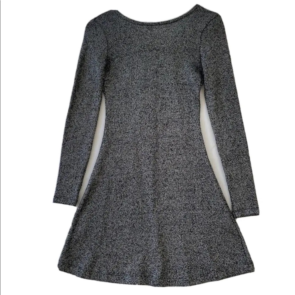NWT - French Connection Silver/Black Sparkly Long Sleeve Dress Size 0
